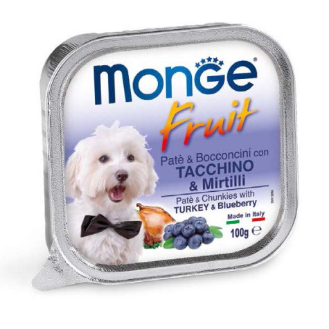 Monge - Fruit Paté e Bocconcini con Tacchino e Mirtilli 100 gr. -