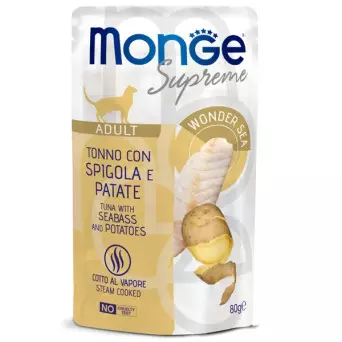 Monge - Supreme Adult Pezzetti di Tonno con Spigola e Patate - 