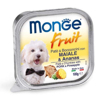 Monge - Fruit Paté e Bocconcini con Maiale e Ananas 100 gr. - 