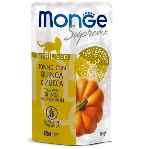 Monge - Supreme Sterilised Adult Pezzetti di Tonno con Quinoa e Zucca - 