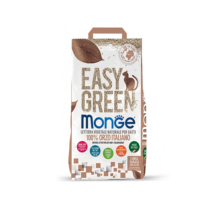Monge - Litière Easy Green 100% Orzo Italiano 10 LT Monge - Litière Easy Green 100% Orzo Italiano 10 LT