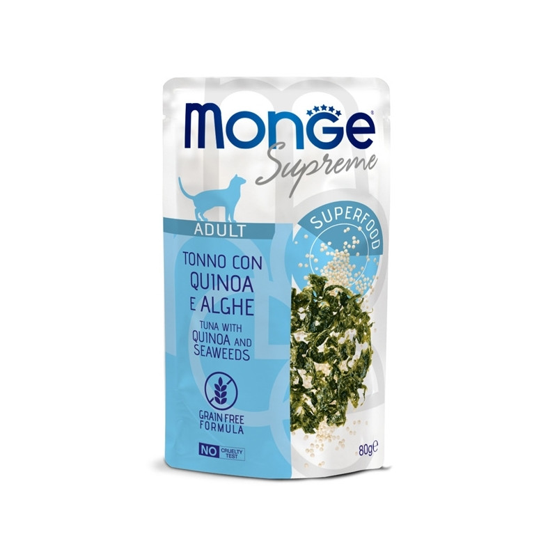 Monge - Supreme Adult Bouchées di Thon avec Quinoa et Algues 80 g. Monge - Supreme Adult Bouchées di Thon avec Quinoa et Algues 80 g.