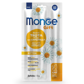 Monge - Snack Gift Soft Sticks Kitten Trota Fresca con Camomilla - 