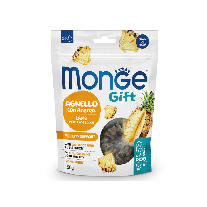 Monge - Snack Geschenk Hund Erwachsene Super M Mobilitätsunterstützung Agnello con Ananas 150 gr.