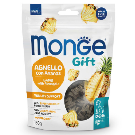 Monge - Snack Gift Dog Adult Super M Mobility Support Agnello con Ananas 150 gr. - 