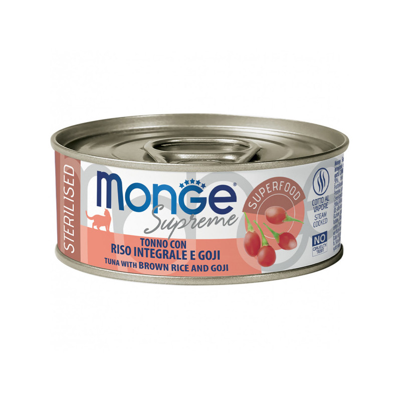 Monge - Supreme Sterilized Adult Cat Tuna Brown Rice and Goji 80 gr.