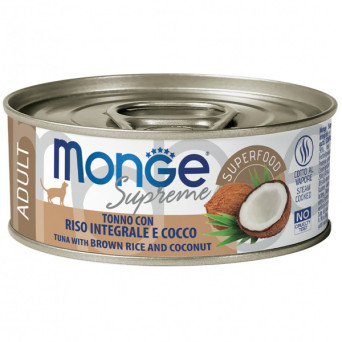 Monge – Supreme Adult Cat Thunfisch mit braunem Reis und Kokosnuss 80 gr. - 