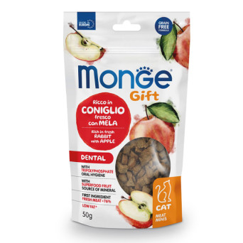 Monge - Snack Gift Adult Meat Minis Ricco in Coniglio Fresco con Mela 50 gr. - 