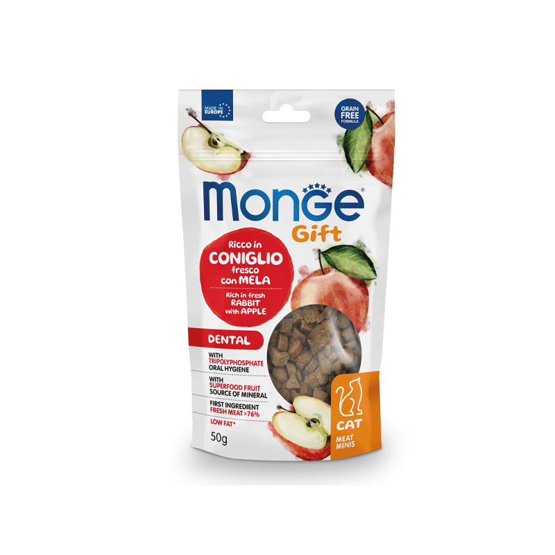 Monge - Snack Gift Adult Meat Minis Ricco in Coniglio Fresco con Mela 50 gr.