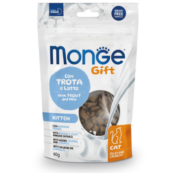 Monge - Snack Gift Kitten Trota e Latte gefüllt und knusprig 60 gr. - 