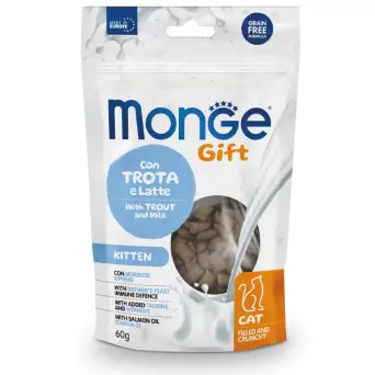 Monge - Snack Gift Kitten Trota e Latte gefüllt und knusprig 60 gr. -