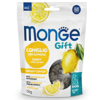 Monge - Snack Gift Dog Adult Super M Immunity Support Coniglio con Limone 150 gr. - 