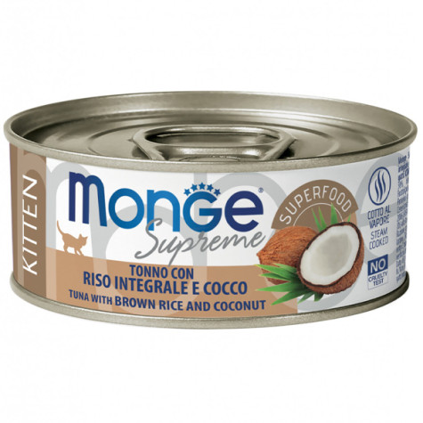 Monge - Supreme Kitten Cat Tuna Brown Rice and Coconut 80 gr. - 