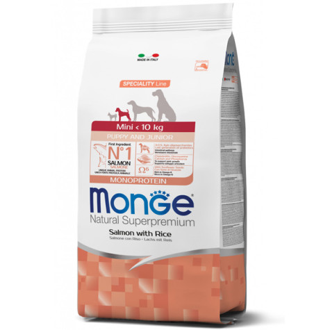 Monge – Natürlicher Superpremium Mini Puppy & Junior Lachs mit Reis 2,50 kg. - 