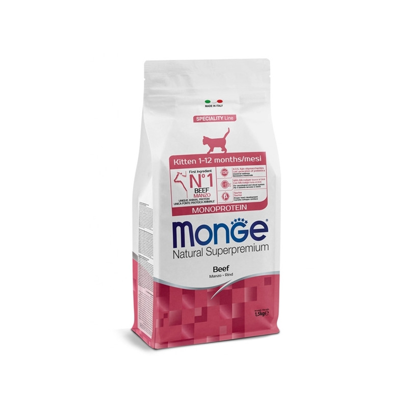 Monge - Natural Superpremium Monoprotein Kitten Beef 1,5 KG Monge - Natural Superpremium Monoprotein Kitten Beef 1,5 KG