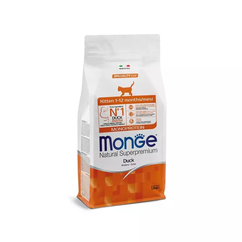 Monge - Natürliches Superpremium-Monoprotein Kitten Anatra 1,5 KG Monge - Natürliches Superpremium-Monoprotein Kitten Anatra 1,5 KG