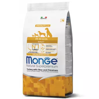 Monge - Natural Superpremium All Breeds Adult Natural Superpremium Tacchino con Riso e Patate 12 KG. - 
