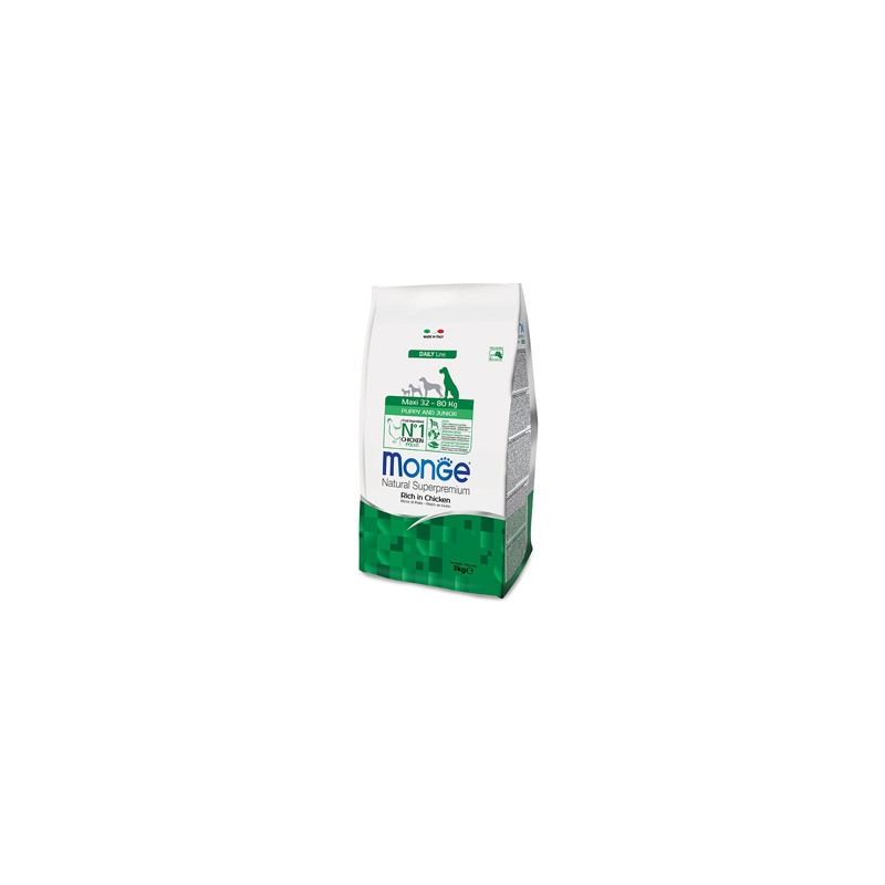 Monge - Natural Superpremium Maxi Puppy et Junior Ricco di Poulet 800 g.