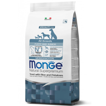 Monge - Natural Superpremium All Breeds Puppy & Junior Natural Superpremium Forelle mit Reis und Kartoffeln 2,50 KG -