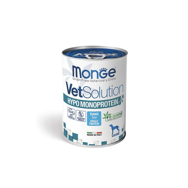 Monge - VetSolution Dog Hypo Monoprotein Thon 400 g. Monge - VetSolution Dog Hypo Monoprotein Thon 400 g.