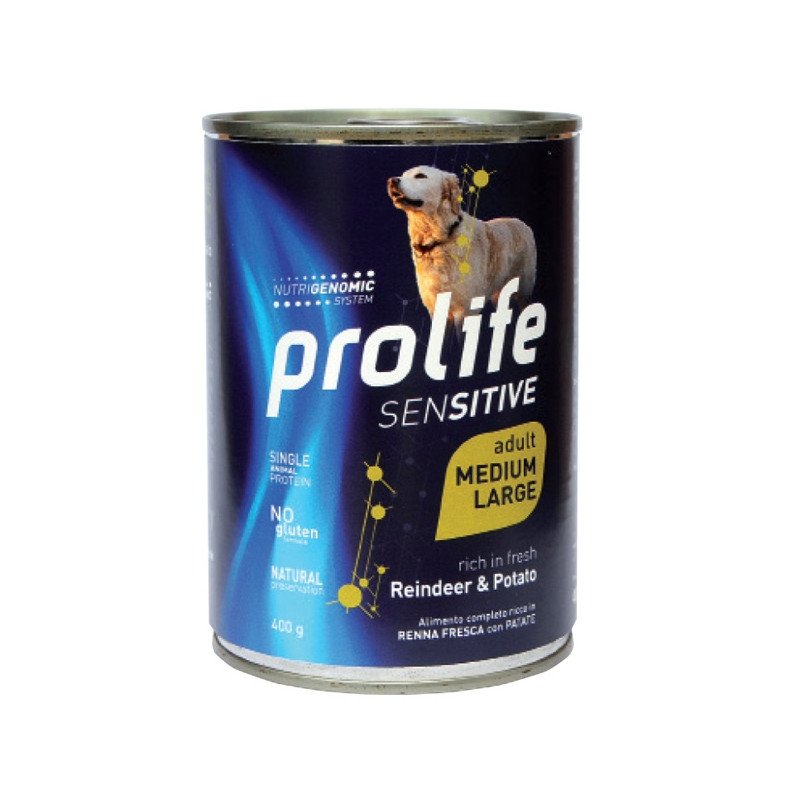 Prolife - Sensitive Adult Medium/Large Reindeer et Potato 800gr. Prolife - Sensitive Adult Medium/Large Reindeer et Potato 800gr.