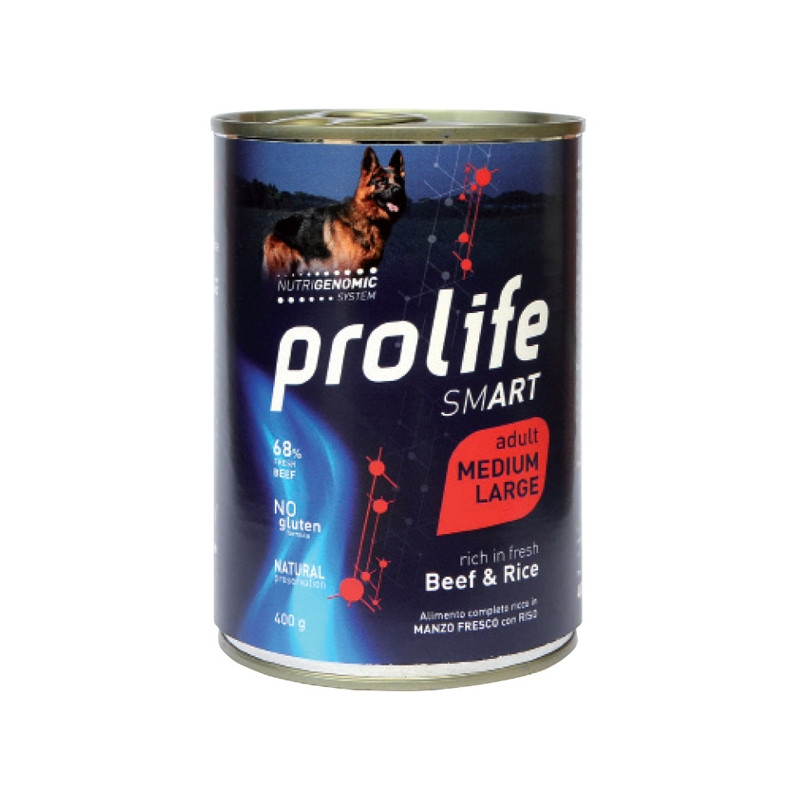 Prolife - Smart Adult Medium/Large Beef et Rice Umido 800gr. Prolife - Smart Adult Medium/Large Beef et Rice Umido 800gr.