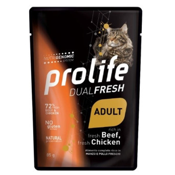Prolife - Dual Fresh Adult Beef Chicken 85gr.x12 - 