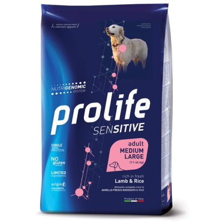 Prolife – Sensitive Adult Medium/Large Lamm & Reis 10 kg - 