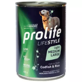 Prolife - Life Style Adult Medium/Large Light Codfish & Rice 400gr - 