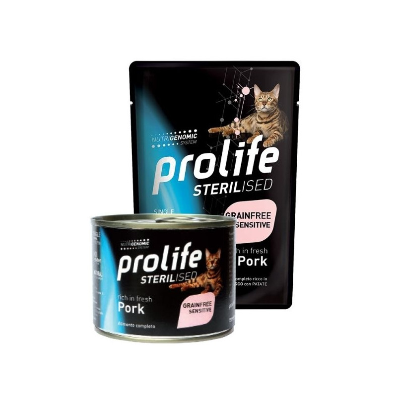 Prolife - Sterilisiertes getreidefreies erwachsenes Schweinefleisch 12x85gr