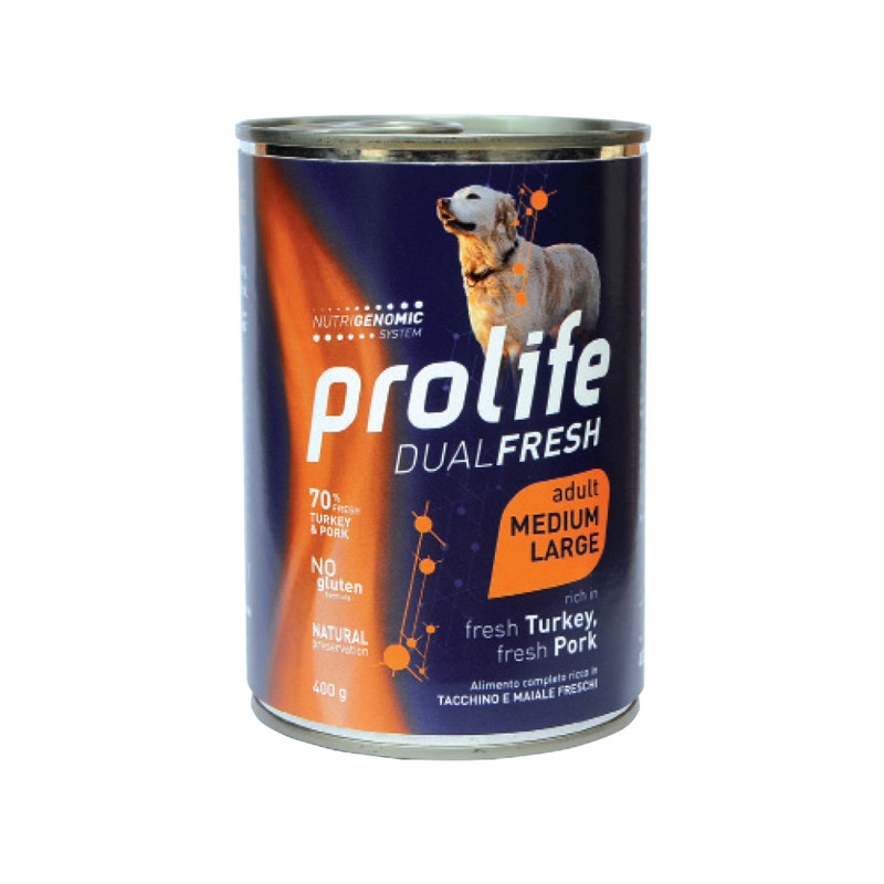 Prolife - Dual Fresh Adult Medium/Large Turkey et Pork 400gr