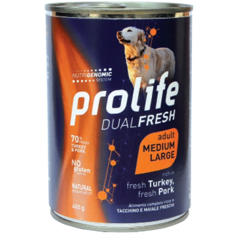 Prolife - Dual Fresh Adult Medium/Large Pute & Schweinefleisch 400gr - 