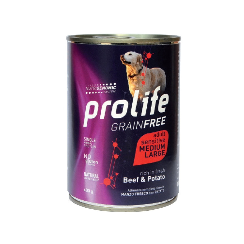 Prolife - Grain Free Adult Medium/Large Sensitive Beef et Potato 400gr