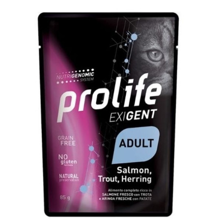 Prolife - Exigent Adult Lachsforelle und Hering 12x85gr - 