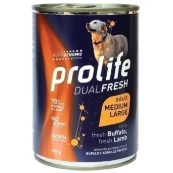 Prolife - Dual Fresh Adult Medium/Large Buffalo & Lamb 400gr - 