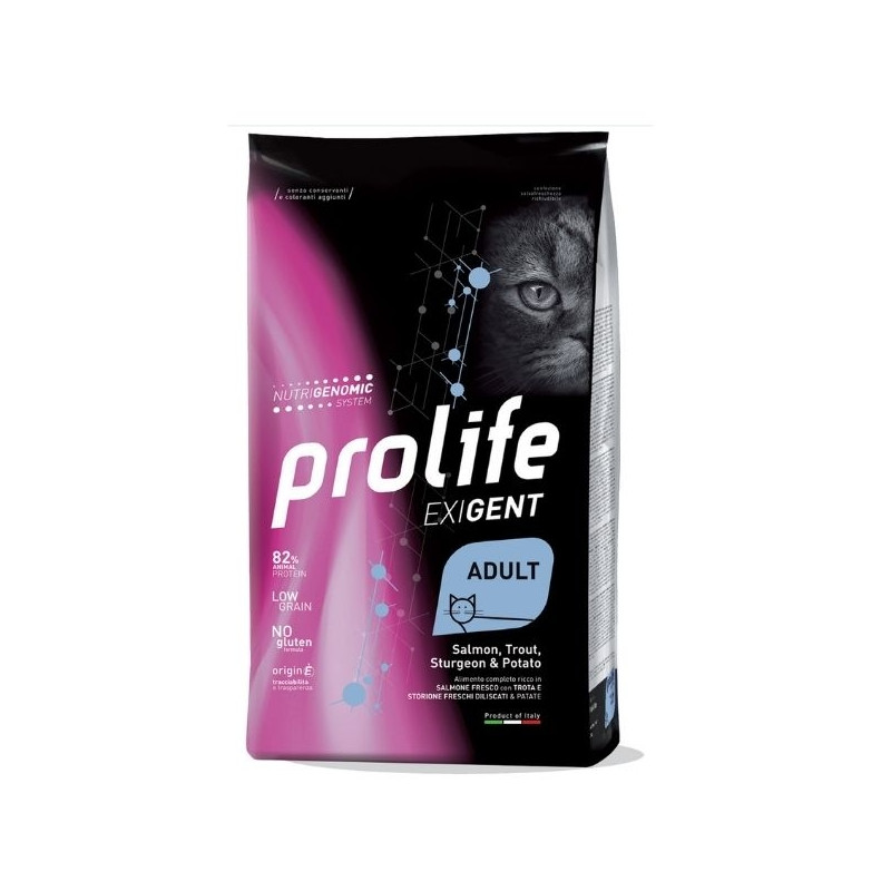 Prolife - Exigent Adult Salmon Trout Sturgeon et Potato 7KG Prolife - Exigent Adult Salmon Trout Sturgeon et Potato 7KG