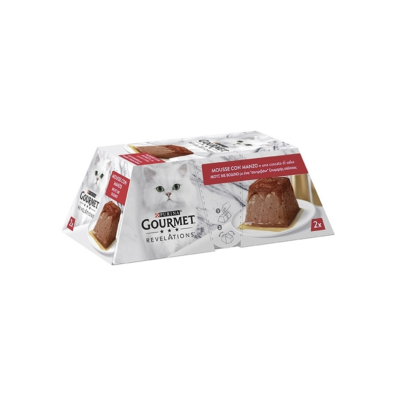 Nestle' Purina - Gourmet Revelations Mousse avec Bœuf et una Cascata di Salsa Multipack 2x57gr Nestle' Purina - Gourmet Revelations Mousse avec Bœuf et una Cascata di Salsa Multipack 2x57gr