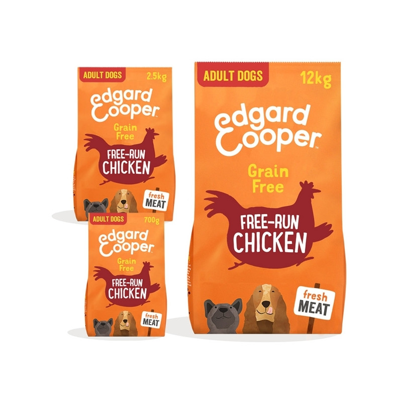 Edgard&Cooper - Frisches Hühnerfleisch aus Freilandhaltung für Erwachsene ohne Getreide, 12 kg