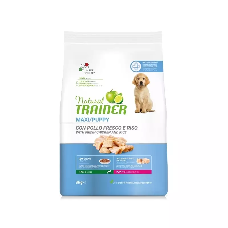 Trainer - Natural Puppy Maxi con Pollo Fresco e Riso 12KG Trainer - Natural Puppy Maxi con Pollo Fresco e Riso 12KG