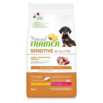 Trainer - Natural Sensitive No Gluten Small & Toy Puppy & Junior con Anatra 2KG - 