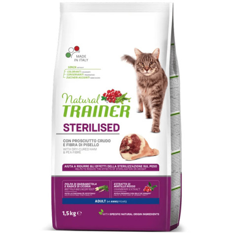 Trainer - Natural Adult Sterilised con Prosciutto Crudo e Fibra di Pisello 10KG -