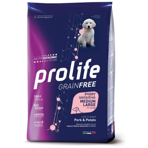 Prolife - Grain Free Puppy Medium/Large Sensitive Pork et Potato 10KG