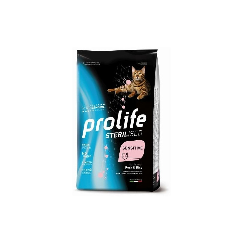 Prolife - Sterilisiertes empfindliches erwachsenes Schweinefleisch und Reis 7 kg