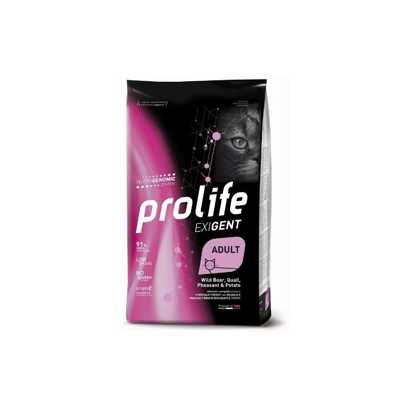 Prolife - Exigent Adult Wild Boar, Quail, Pheasant et Potato 400gr Prolife - Exigent Adult Wild Boar, Quail, Pheasant et Potato 400gr