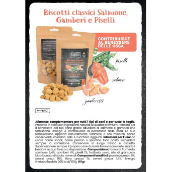 FARM COMPANY BUONO Biscotti classici al Salmone, Gamberi e Piselli 80 gr. - 