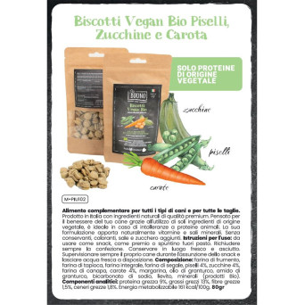 FARM COMPANY Buono Biscotti Vegan Bio con Piselli, Zucca e Carota 80 gr. - 