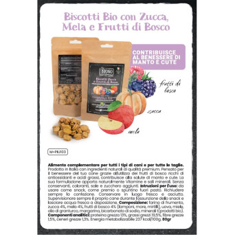 FARM COMPANY Buono Biscotti Bio Zucca, Mela e Frutti di Bosco Bio 80 gr. - 