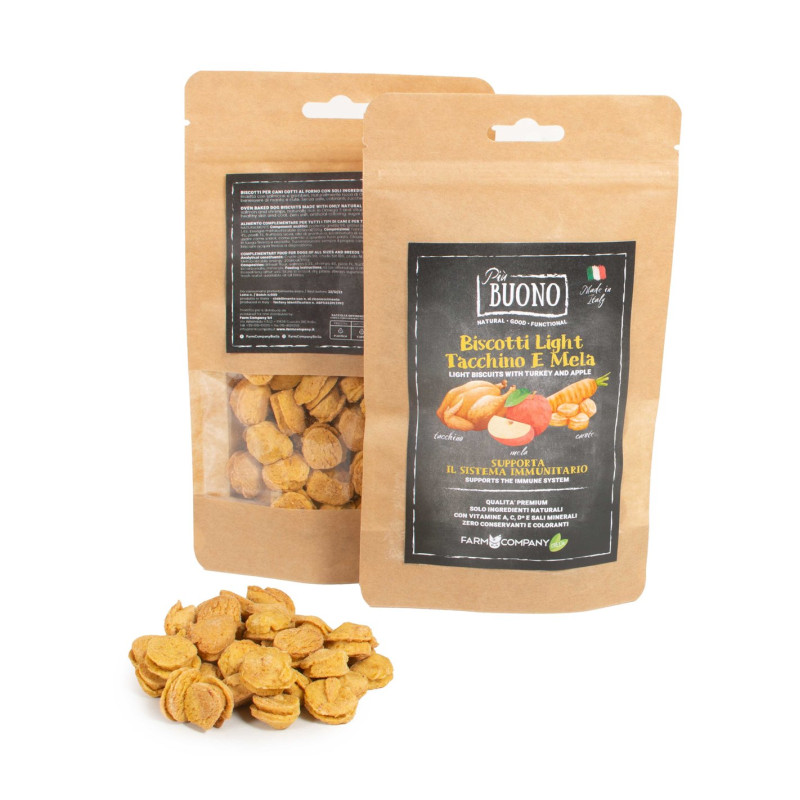 FARM COMPANY Buono Biscuits Light avec Dinde, Pomme et Carota 80 g.