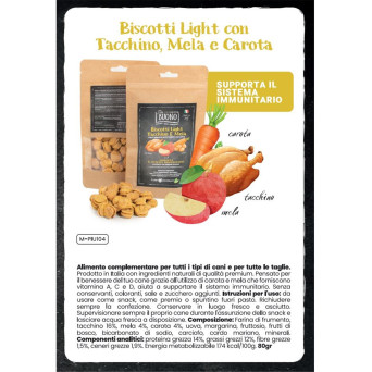 FARM COMPANY Buono Biscotti Light con Tacchino, Mela e Carota 80 gr. - 
