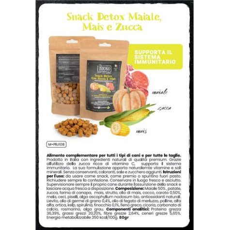 FARM COMPANY Buono Snack Detox con Maiale, Mais, Zucca e Finocchio 80 gr. - 